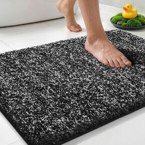Yimobra Bathroom Rugs Mat, Extra Soft Comfortable Bath Rugs, Non-Slip, Water Absorbent and Thick Bathroom Floor Mats, Machine Washine, Shaggy Rugs for Shower Bathtubs, 24 x 17 Inch, Light Gray in Kuwait