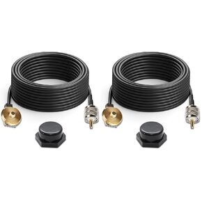 Anina 16 Feet Pure Copper Coax Cable NMO to PL259 Male, Low Loss RG58 Extension Coaxial Wire for Yaesu Vertex Kenwood Icom CB Mobile Radio, NMO Rain Cap for VHF/UHF Antenna in Kuwait