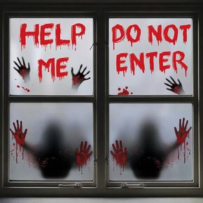 Hidreas Large Halloween Window Clings Stickers, Halloween Window Decorations Halloween Window Silhouette for Windows Glass Walls in Kuwait