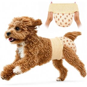Ambreview Dog Diapers Female, Disposable Diapers for Female Dog with Stretchy Waist, Pull Up Puppy Wraps for Doggie in Heat Period Super Absorbent Leak-Proof Doggy Diaper for Dogs 100PCS (M) in Kuwait
