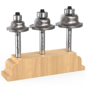 Akylin 3Pcs Roman Ogee Router Bit Set,1/4" Shank,Bearing Guided Decorative Edge Bits Double Radius 5/32",3/16",7/32" Edging Cutter for Wood Profiling,Routing,Molding in Kuwait