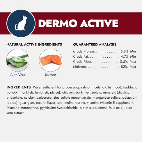 Forza10 Actiwet Dermo Wet Cat Food Sensitive Stomach and Skin, Fish Flavor Canned Cat Food for Skin, Skin Cat Food to Support Skin Issues and Feline Dermatitis, 3.5 Oz Each Pack, 32 Pack Case in Kuwait