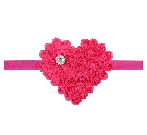 Valentine's Day Red Headband Bow Baby Girls Band Bowknot rose Heart-shaped headband <131> (B1) in Kuwait