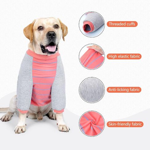 HDKUW Dog Elbow Protector Shirt, Dog Leg Recovery Suit for Prevent Licking Wound, Dog Shirt with Mesh Pad for Small Medium Large Dogs Pink XXL in Kuwait