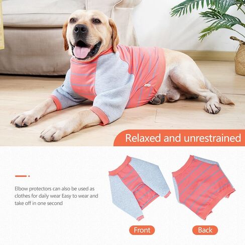 HDKUW Dog Elbow Protector Shirt, Dog Leg Recovery Suit for Prevent Licking Wound, Dog Shirt with Mesh Pad for Small Medium Large Dogs Pink XXL in Kuwait