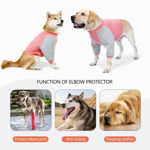 HDKUW Dog Elbow Protector Shirt, Dog Leg Recovery Suit for Prevent Licking Wound, Dog Shirt with Mesh Pad for Small Medium Large Dogs Pink XXL in Kuwait