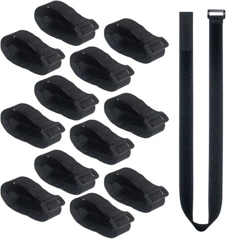 36 inch Cable Straps,12 pcs Reusable Fastening Hook and Loop Utility Cable Ties Down Wraps Adjustable Cinch Straps in Kuwait
