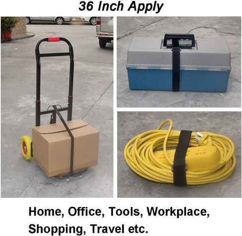 36 inch Cable Straps,12 pcs Reusable Fastening Hook and Loop Utility Cable Ties Down Wraps Adjustable Cinch Straps in Kuwait