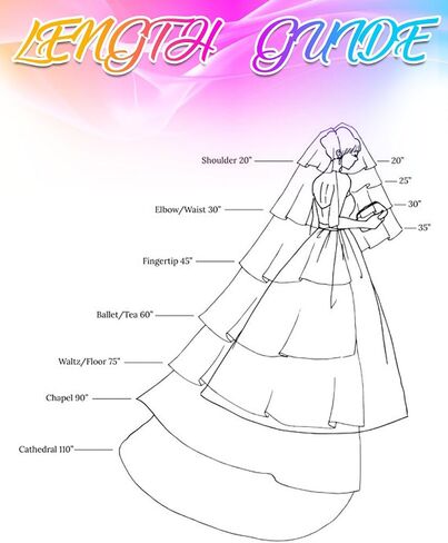 EASEDAILY Bride Wedding Veil Long Cathedral Chapel Length Veils 1 Tier Bridal Tulle Veil with Comb and Cut Edge in Kuwait