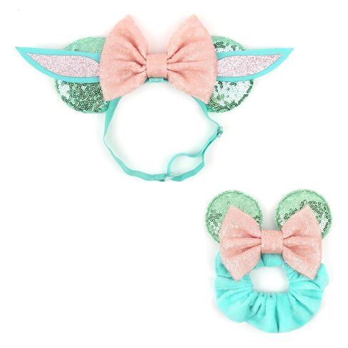 bianbaistar Newborn Bows for Girls Toddler Hair Bows Elastic Adjustable Headband Mouse Ears Yoda Scrunchies Essencial Accessories for Trip Headwear for Women (Yodapinkbow) in Kuwait