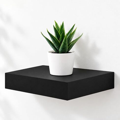 WELLAND 36 inch Black Mission Floating Shelves for Wall, Bathroom Wall Mount Shelves, Wood Modern Display Shelves, Book shelves,for Bedroom,Living Room and Kitchen in Kuwait