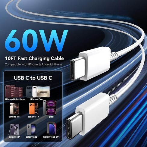 S24/S24 Ultra Charger 25W Samsung Super Fast USB C Charger Block for Samsung Galaxy S24 Ultra/S24/S23 Ultra/S23/S22 Ultra/S22/S21/S21 Ultra/S21+/Note 10 20، شاحن هاتف Android مع كابل USB C بطول 5 أقدام in Kuwait