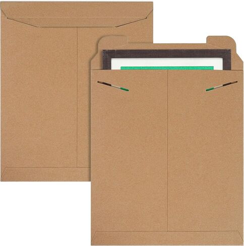 APQ Tab Lock Mailers مقاس 12.75 × 15 بوصة. حزمة من 10 مظاريف من الورق المقوى البني. بريد قوي مزدوج الجدار مع عروة قفل. بريد من الورق المقوى الصلب البسيط للأعمال الفنية، وبريد الصور جامد in Kuwait
