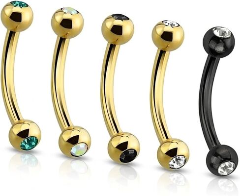 5PCS 16G Surgical Steel Eyebrow Ear Navel Belly Lip Ring Body Piercing Jewelry in Kuwait