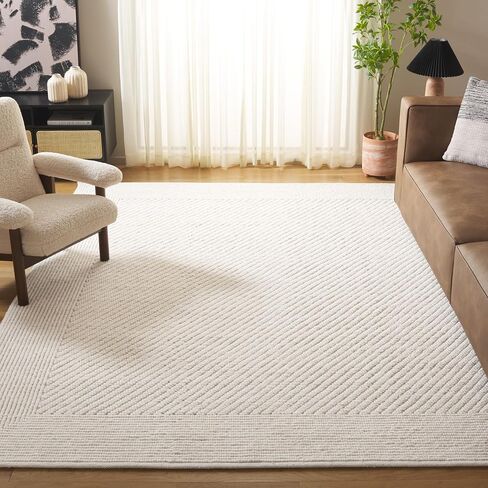 SAFAVIEH Natura Collection Runner Rug - 2'3" x 10', Ivory, Handmade Wool, Ideal for High Traffic Areas in Living Room, Bedroom (NAT450A) in Kuwait