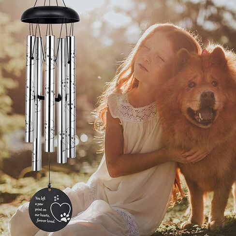 ASTARIN 30 Inches Dog Memorial Wind Chimes with Dog Paw Print, Pet Memorial Wind Chimes for Dogs to Make You Remember Your Pet, Unique Sympathy and Remembrance Gift for Pet Owner in Kuwait