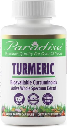 Paradise Herbs Organic Turmeric, Turmeric Extract, Supports Increased Flexibility, Improves Intestinal Flora, 90 Count Capsules in Kuwait