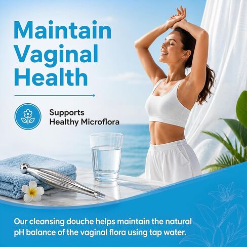 Natural Vaginal Cleanser Wash by Tilcare - Reusable Stainless Steel Douche System for Vaginal Odor and Feminine Hygiene - Water-Based, Chemical-Free Solution in Kuwait