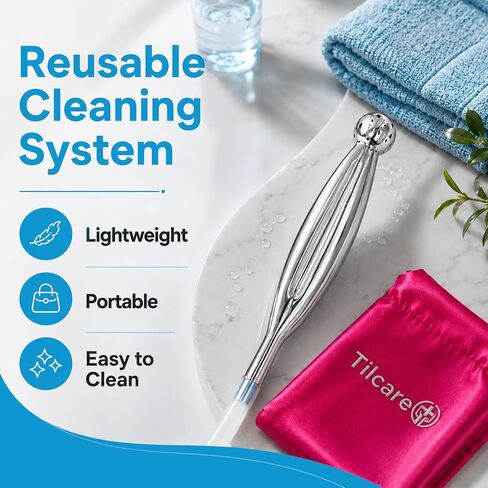 Natural Vaginal Cleanser Wash by Tilcare - Reusable Stainless Steel Douche System for Vaginal Odor and Feminine Hygiene - Water-Based, Chemical-Free Solution in Kuwait