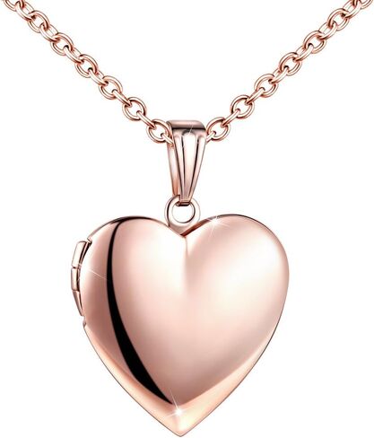MicLee Women Photo Locket Necklace Heart Shape Locket Necklace Includes 19.7 Inch Stainless Steel Chain with Gift Box in Kuwait