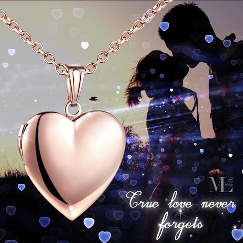 MicLee Women Photo Locket Necklace Heart Shape Locket Necklace Includes 19.7 Inch Stainless Steel Chain with Gift Box in Kuwait