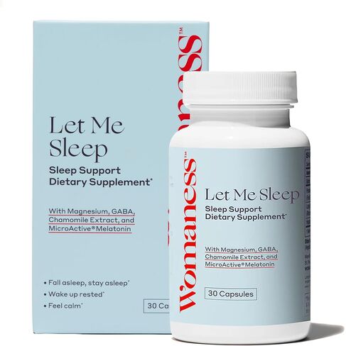 Womaness Let Me Sleep Supplement - Natural Sleep Aid with Melatonin 3mg, Magnesium, GABA and Chamomile Extract - Nighttime Sleeping Aid for Women (30 Capsules) in Kuwait