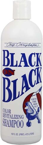 Chris Christensen Pet Shampoo, 16 oz Black on Black Color Revitalizing Shampoo, Groom Like a Professional, Restores Black Coats, Not a Dye, Lasts up to 4 Weeks, Made in The USA in Kuwait