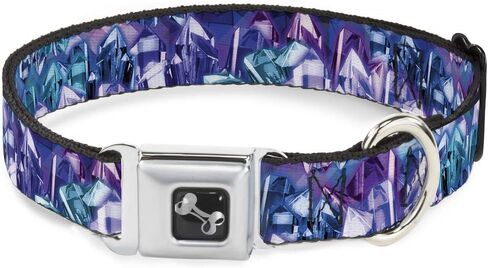 Buckle-Down Seatbelt Buckle Dog Collar - Crystals2 Blues/Purples - 1.5" Wide - Fits 18-32" Neck - Large in Kuwait