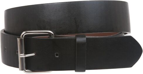 1 1/2" (38mm) Snap On Plain Leather Jean Belt With Roller Buckle in Kuwait