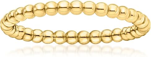 Ross-Simons RS Pure Italian 14kt Yellow Gold Beaded Ring. Size 8, Gold, not known in Kuwait