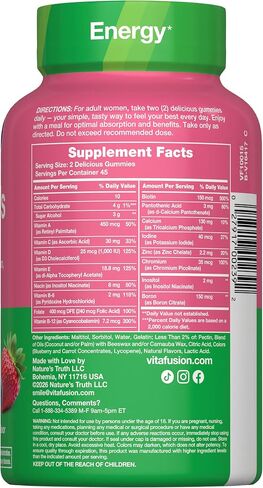 Vitafusion Women’s Sugar Free Daily Multivitamin Supplement, Adult Gummy Vitamin for Energy, Bone & Immune Support*, 90 Count in Kuwait