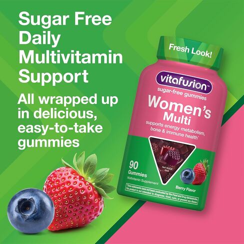 Vitafusion Women’s Sugar Free Daily Multivitamin Supplement, Adult Gummy Vitamin for Energy, Bone & Immune Support*, 90 Count in Kuwait