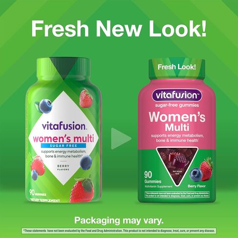Vitafusion Women’s Sugar Free Daily Multivitamin Supplement, Adult Gummy Vitamin for Energy, Bone & Immune Support*, 90 Count in Kuwait