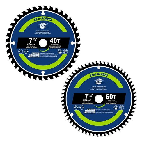 Ezee 7 1/4 Circular Saw Blade 40 Teeth with 5/8" Arbor Wood Cutting Framing Circular Saw Blade, Carbide Tipped, Thin Kerf, Anti-Stick Coating, for Plywood, MDF, OSB CS7-40T in Kuwait