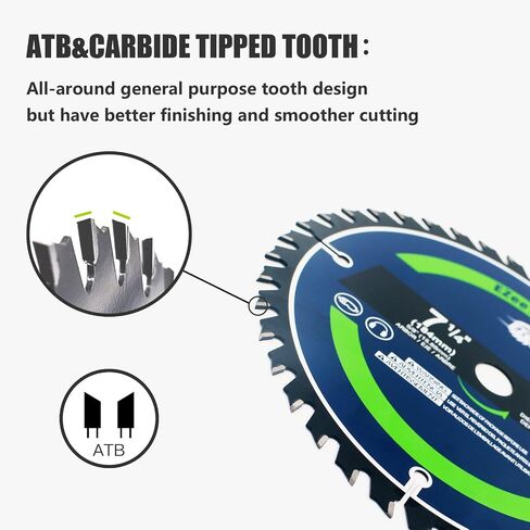 Ezee 7 1/4 Circular Saw Blade 40 Teeth with 5/8" Arbor Wood Cutting Framing Circular Saw Blade, Carbide Tipped, Thin Kerf, Anti-Stick Coating, for Plywood, MDF, OSB CS7-40T in Kuwait
