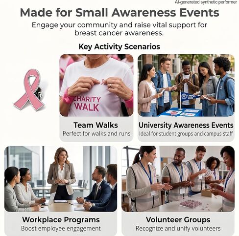Pack of 10, Official Breast Cancer Awareness Pink Lapel Pin, Breast Cancer Gifts for Women by Crystal Lemon in Kuwait