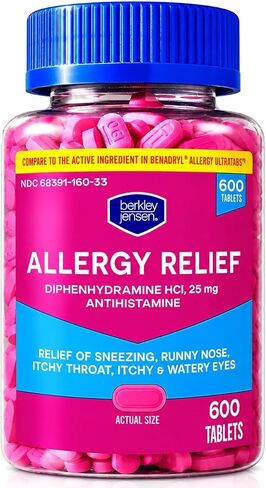 Berkley Jensen 25mg Diphenhydramine Hydrochloride Antihistamine Tablets, 400 ct. in Kuwait