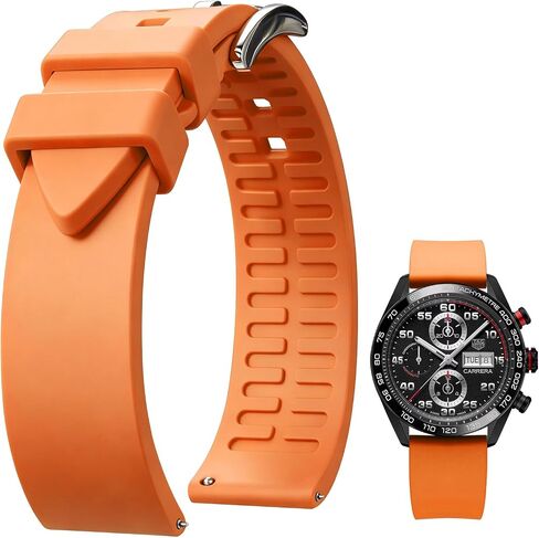 BINLUN Silicone Watch Bands Quick Release Fluororubber Watch Straps 19mm 20mm 21mm 22mm 24mm Rubber Smartwatch Replacement Band Sport Watchbands for Men Women Black/Brown/Blue/Red/Green/Orange in Kuwait