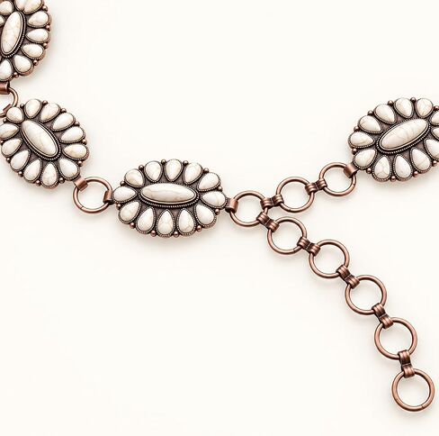 Wonderent Western Turquoise flower Concho Chain Belt No.2 in Kuwait