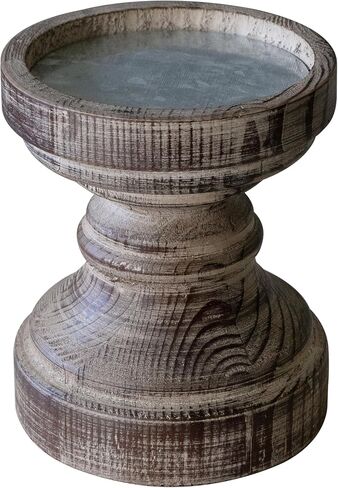 SOFE Decorative Pillar Candle Holder, Rustic Wood Candle Holders for Table Centerpiece, Handmade Farmhouse Candle Holders, Antique Wooden Candlestick Holders Gift for Wedding, Party, Home in Kuwait