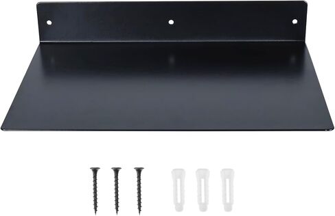 Metal Floating Shelf Wall Mounted (12 inch x 8 inch) Heavy Duty Steel Display Shelves, Black in Kuwait