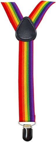 EKDJKK Rainbow Suspenders, Adjustable Elastic Y-Back Style Suspenders with Strong Metal Clips for Men and Women in Kuwait