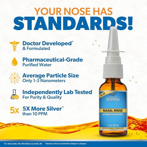 Natural Path Silver Wings Colloidal Silver 50ppm Nasal Spray 1oz - Liquid Sinus Relief in Kuwait