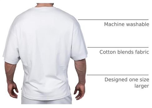 Magiftbox Cotton Gym Shirts Oversized Athletic Workout Shirts Short Sleeve for Men T65 in Kuwait