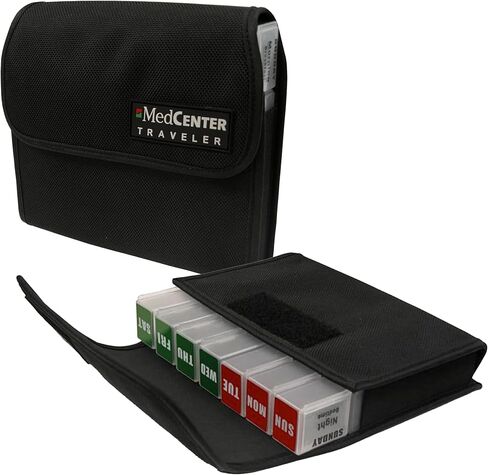 Weekly Organizer for Medication and Vitamins, Travel Size Large by MedCenter in Kuwait