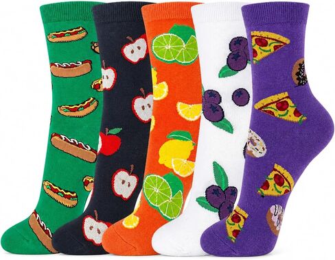 KONY Women's Bunny Food Patterned Crew Socks Cute Fun Socks Gifts for Women Teen Girls in Kuwait