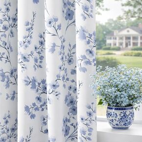 HOMEIDEAS Floral Blackout Curtains 84 Inches Long Yellow Flower Curtains for Bedroom Room Darkening Grommet Curtains for Living Room 2 Panels in Kuwait