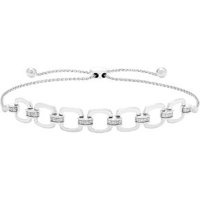 Boston Bay Diamonds .925 Sterling Silver and 14K Yellow Gold Plated .925 Sterling Silver Diamond Bolo Bracelet (G-H Color, I2-I3 Clarity) - Choice of Style in Kuwait