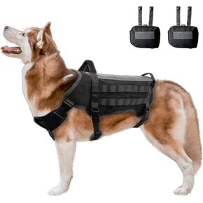 Tactical Dog Vest No Pulling Reflective and Top Handle. Tactical Dog Harness with Pouches Military Molle Style. Top Loop Panel On Top for Patches. K9 Working Dog Vest Easy Control Dog (Small, Purple) in Kuwait