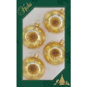 Glass Christmas Tree Ornaments - 67mm/2.63" [4 Pieces] Decorated Balls from Christmas by Krebs Seamless Hanging Holiday Decor (Shiny and Velvet Purple with Glitter & Braid) in Kuwait